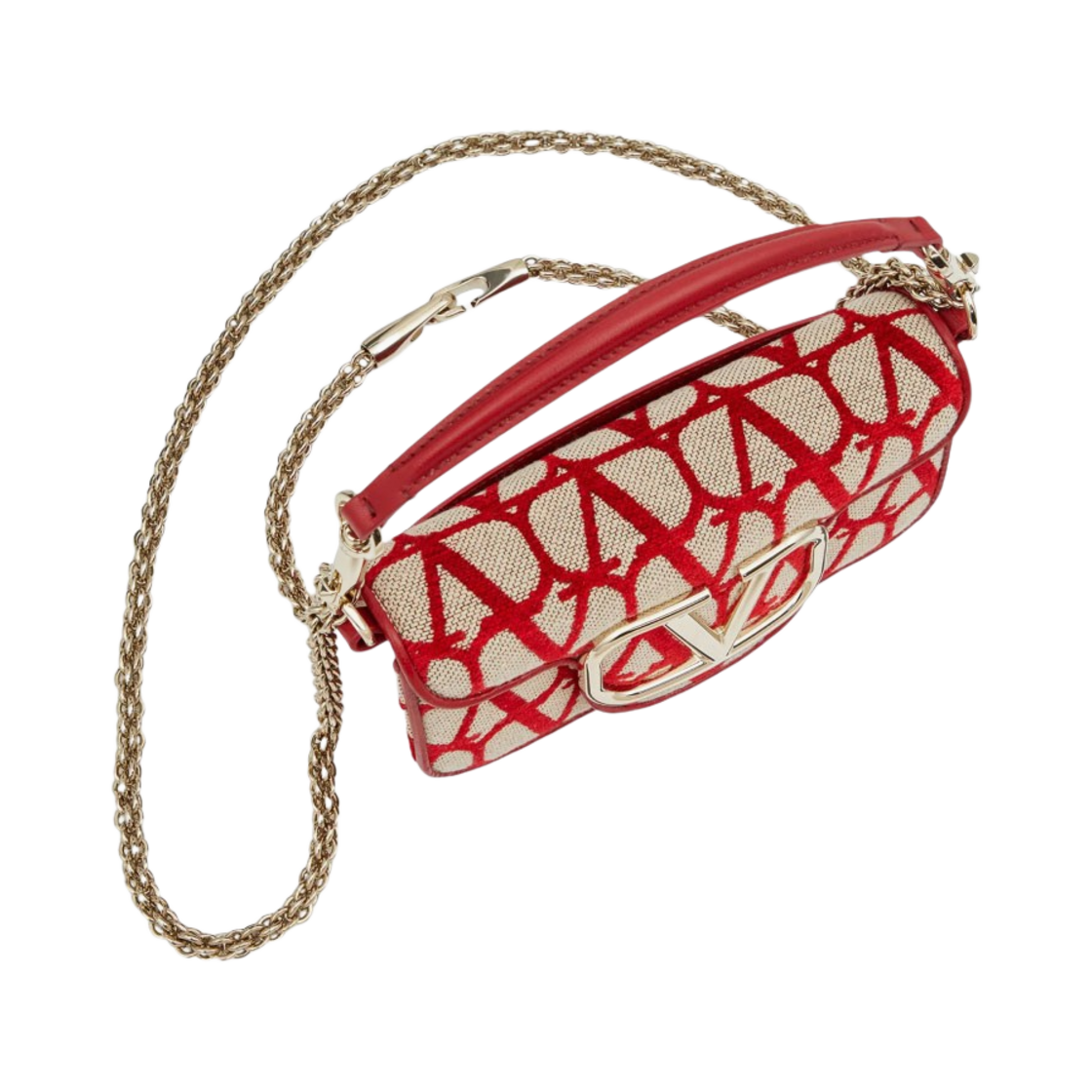 발렌티노 트왈 아이코노그래피 스몰 로코 숄더백 베이지 레드(Valentino Small Loco Toile Iconographe Shoulder Bag Beige Red) - 5