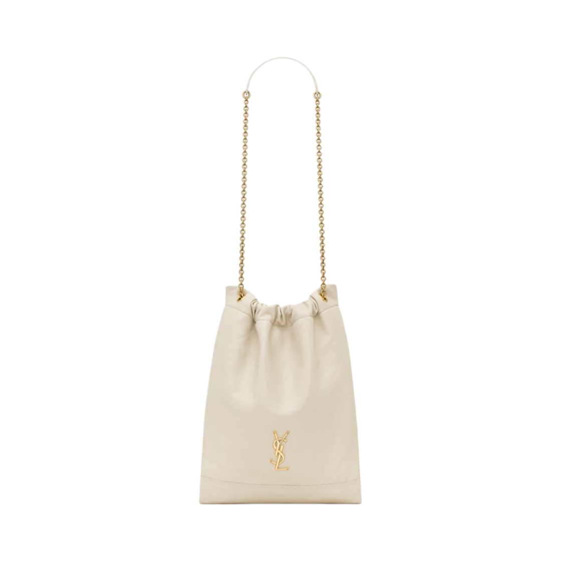 781666-AAB32-9207 Saint Laurent Jamie 4.3 Pochon in Lambskin Blanc Vintage