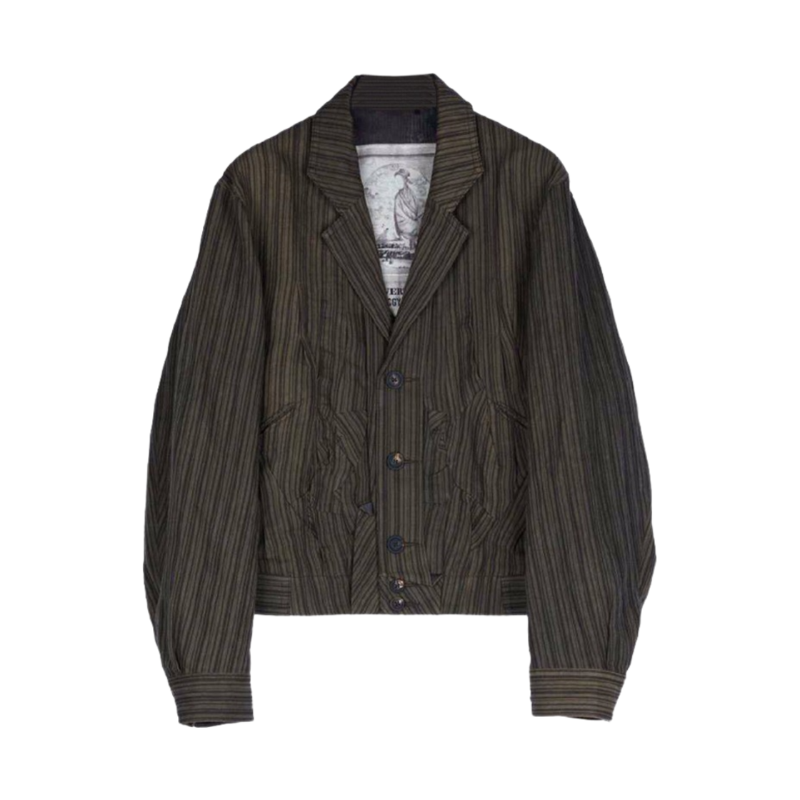 지기첸 크롭 링클 플리츠 자켓 브라운(Ziggy Chen Cropped Wrinkle Pleats Jacket Brown)