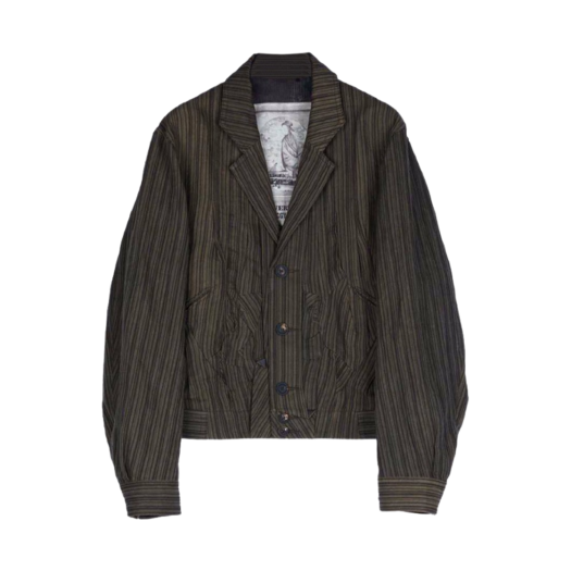 KM4BOTBZC01BR Ziggy Chen Cropped Wrinkle Pleats Jacket Brown