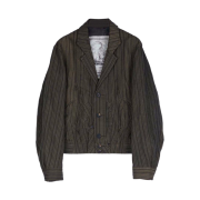 Ziggy Chen Cropped Wrinkle Pleats Jacket Brown