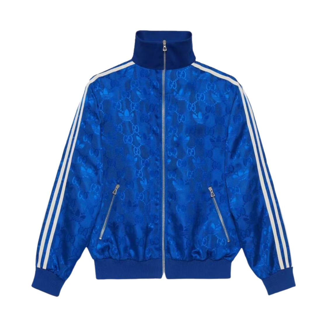 구찌 x 아디다스 GG 트레포일 자카드 자켓 코발트 블루