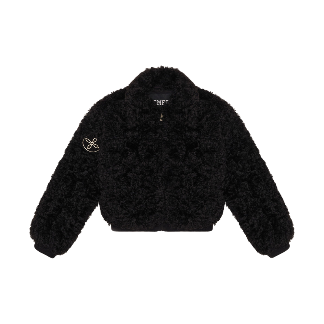 (W) 에스엠에프케이 와일드월드 어드벤처 숏 포우 퍼 자켓 블랙((W) SMFK Wildworld Adventure Short Faux Fur Jacket Black)