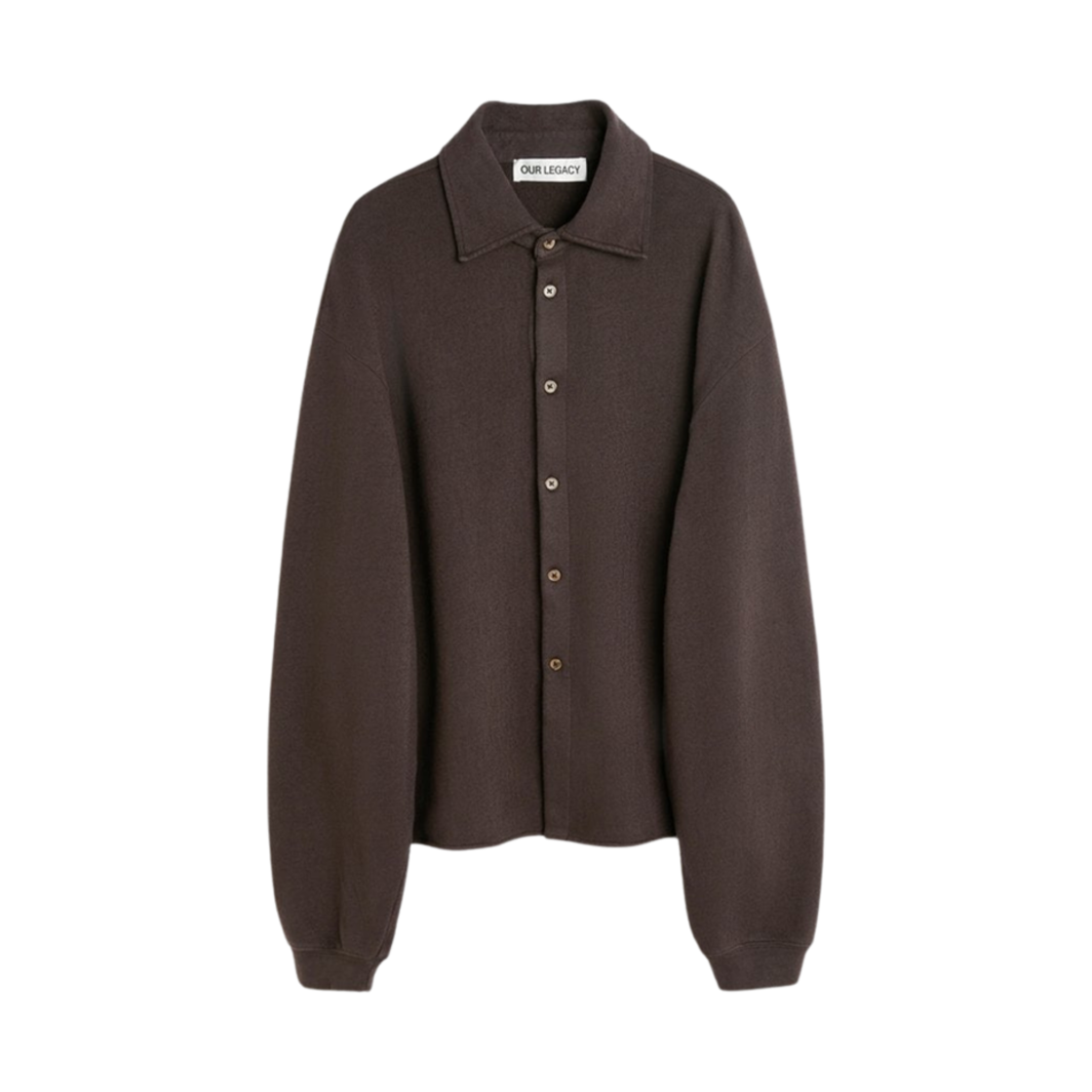 M2256RD Our Legacy Recovery Shirt Deep Brown Fuzzy Fleece