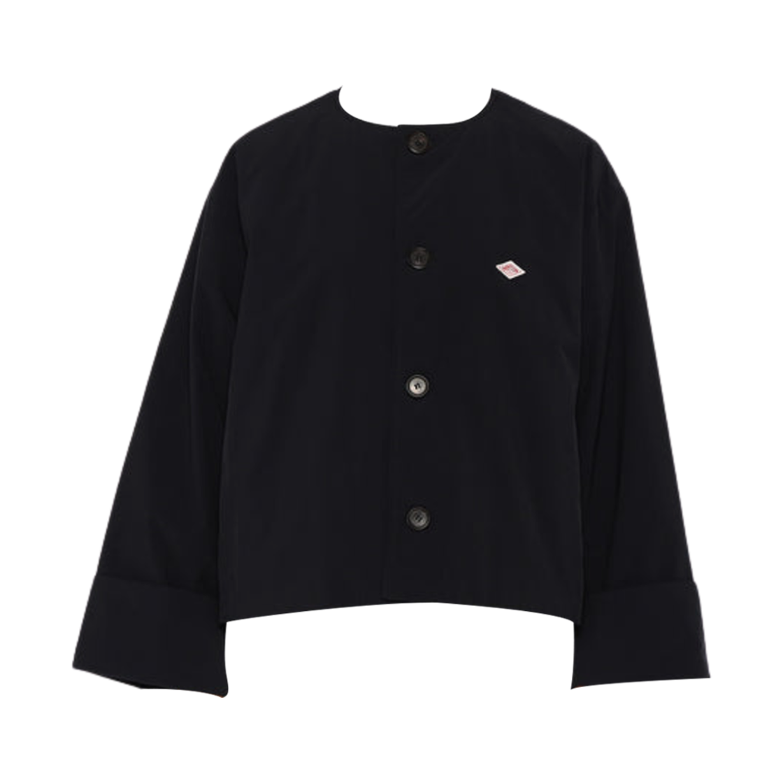 (W) 단톤 인슐레이션 칼라리스 와이드 자켓 네이비((W) Danton Insulation Collarless Wide Jacket Navy)