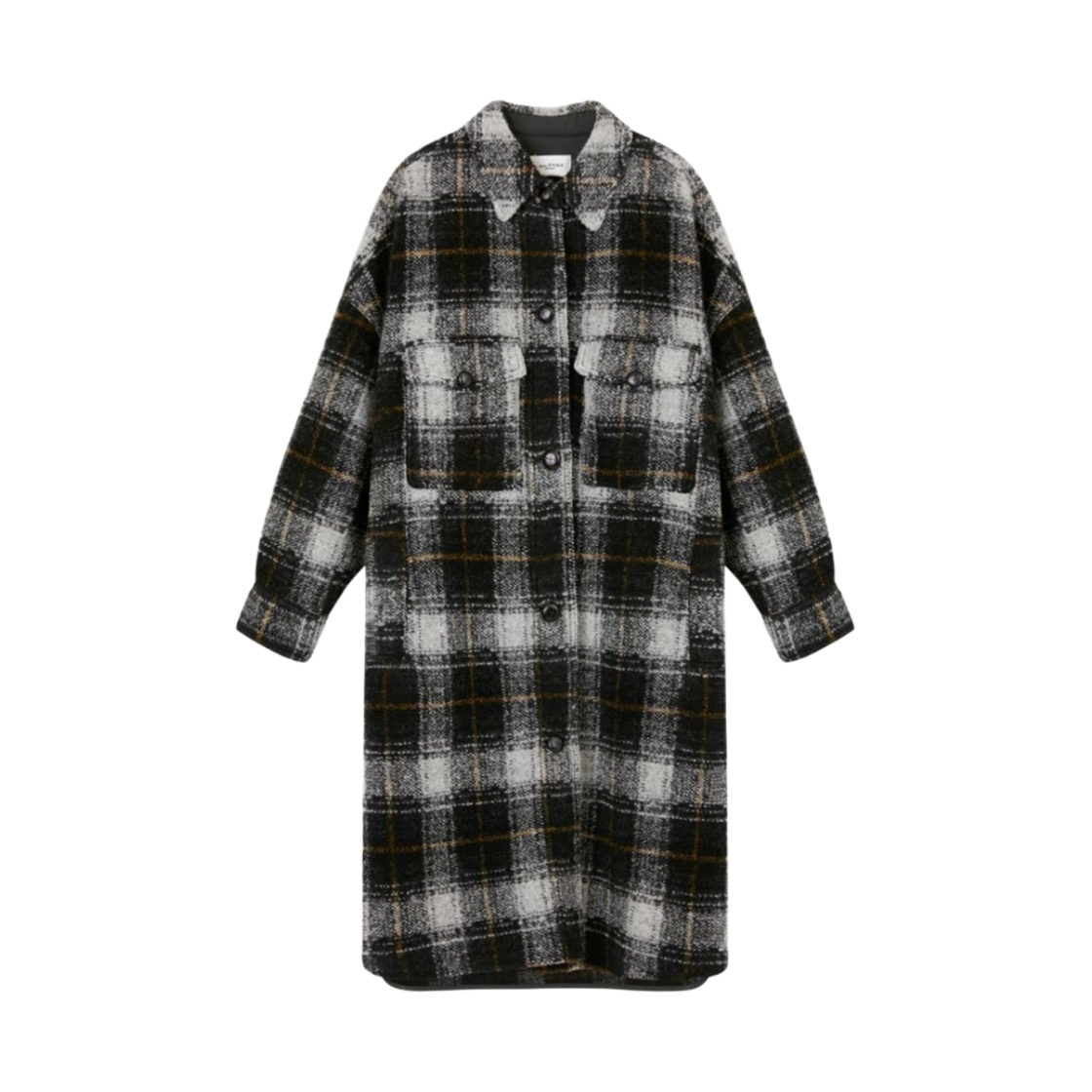 MA1298-22A012E-02AN (W) Isabel Marant Fontizi Checked Coat Anthracite - 22FW