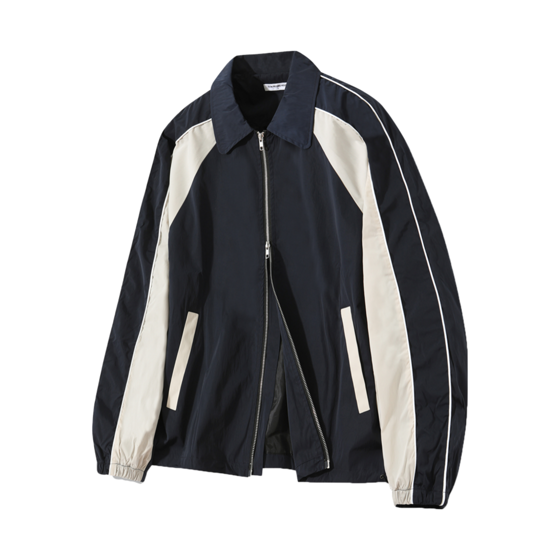 SLO15JK22501 SLOW RECORD HOUSE Piping Line Nylon Jacket Navy