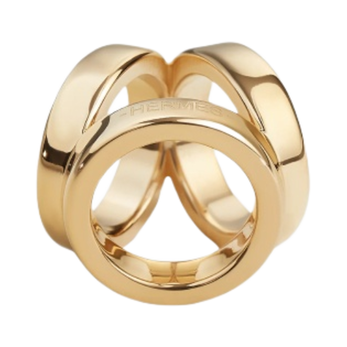 H603652S00 Hermes Mini Trio Twilly Ring Permabrass