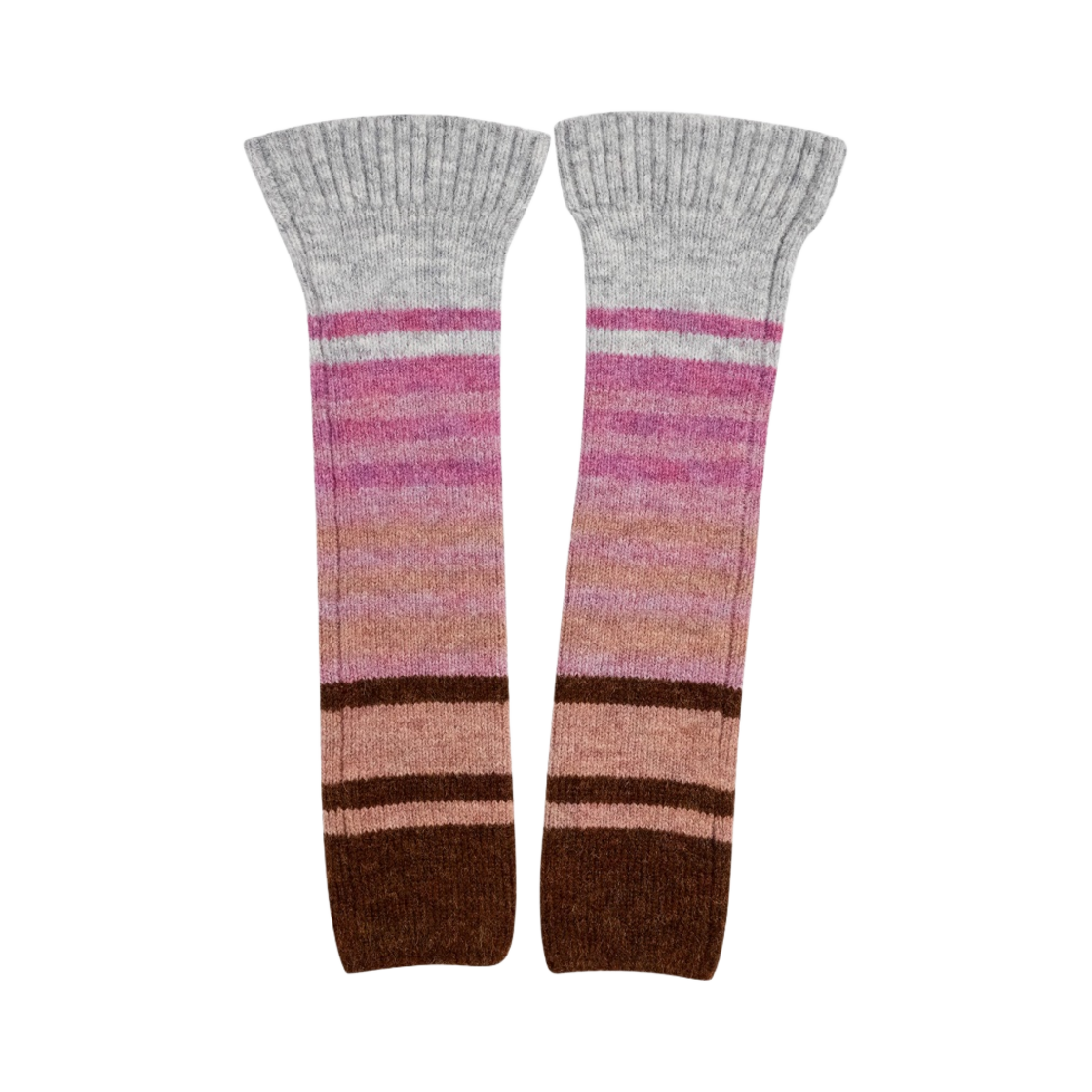 (W) 귀조 스트라이프 레그워머 코코아 스트라이프((W) Guizio Striped Legwarmer Cocoa Stripe)