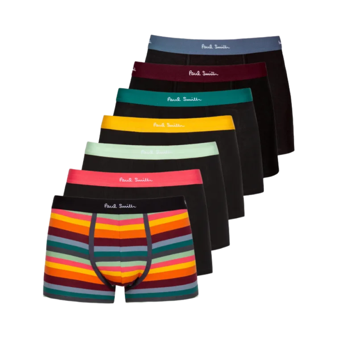 M1A-914-M7PKQ-79 Paul Smith Organic Cotton Mixed Boxer Briefs Artist Stripe (7 Pack)
