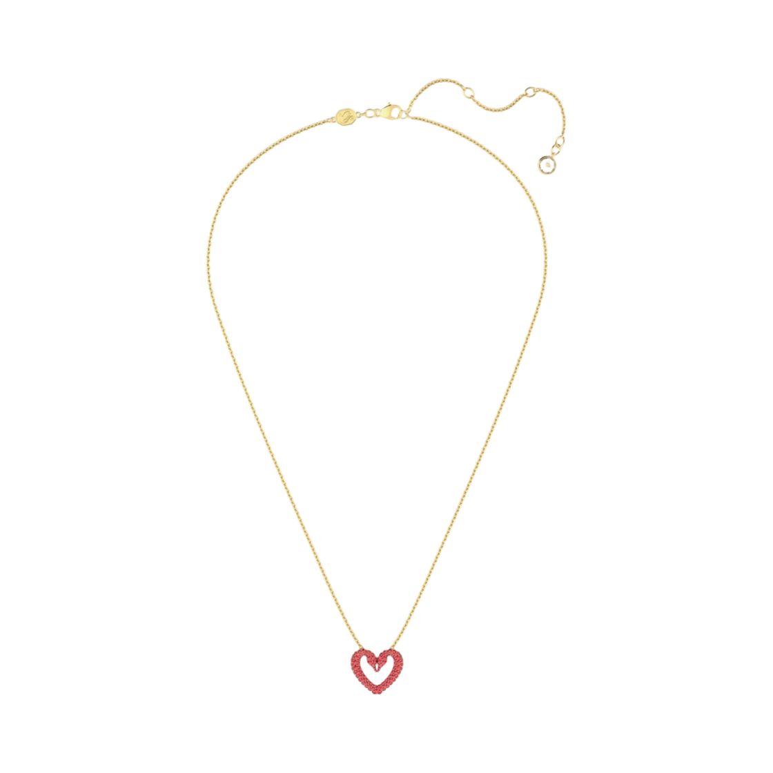(W) 스와로브스키 우나 파베 펜던트 스몰 레드 골드 플래팅((W) Swarovski Una Pave Pendant Small Red Gold Plated) - 1