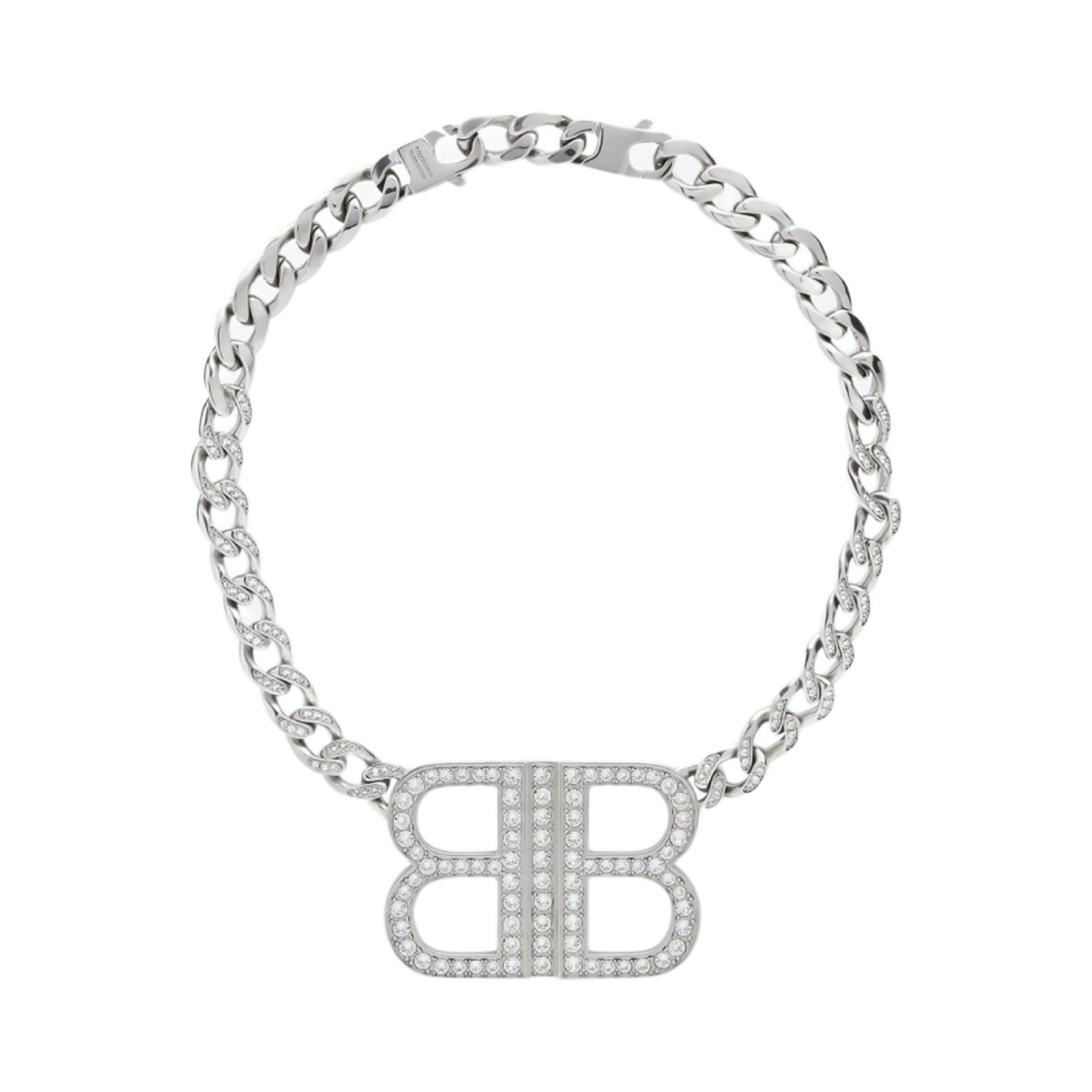 발렌시아가 BB 2.0 라인스톤 네클리스 실버(Balenciaga BB 2.0 Necklace in Rhinestones Silver) - 1