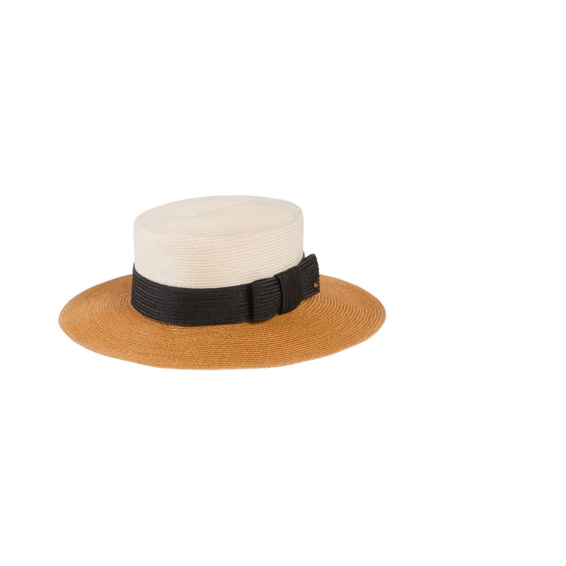 (W) 구찌 스트로우 이펙트 와이드 브림 햇 보우 화이트 블랙((W) Gucci Straw-Effect Wide Brim Hat with Bow White Black) - 1