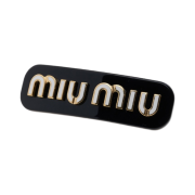 (W) Miu Miu Plexiglas and Metal Hair Clips Black White