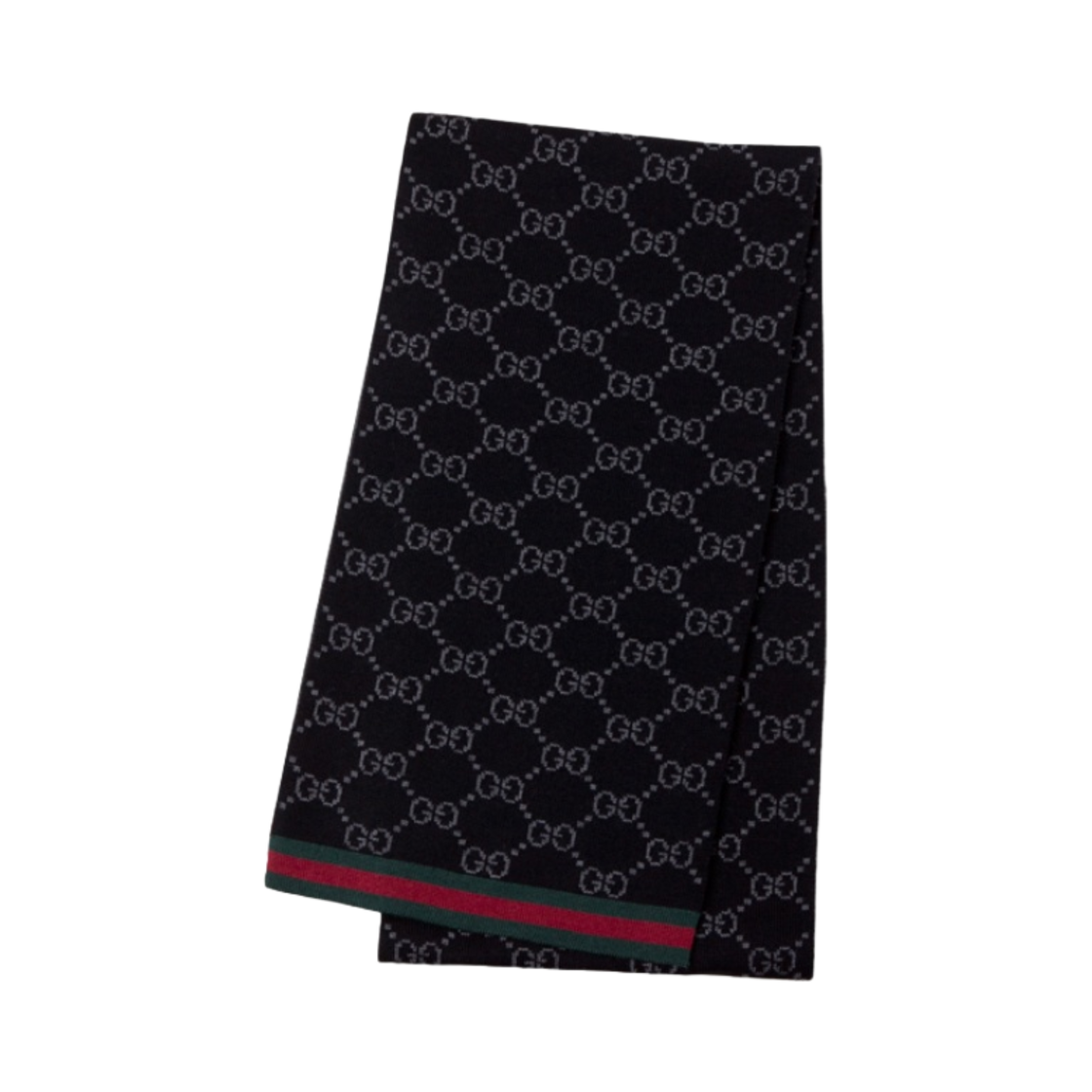 구찌 GG 투톤 울 머플러 블랙