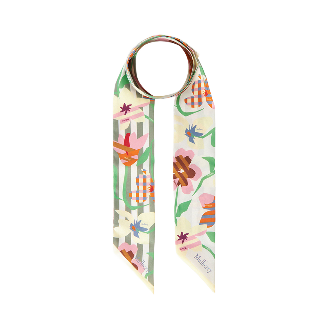 VS4847-113R573 (W) Mulberry Skinny Scarf Green