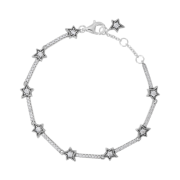 (W) Pandora Celestial Stars Bracelet Sterling Silver Clear