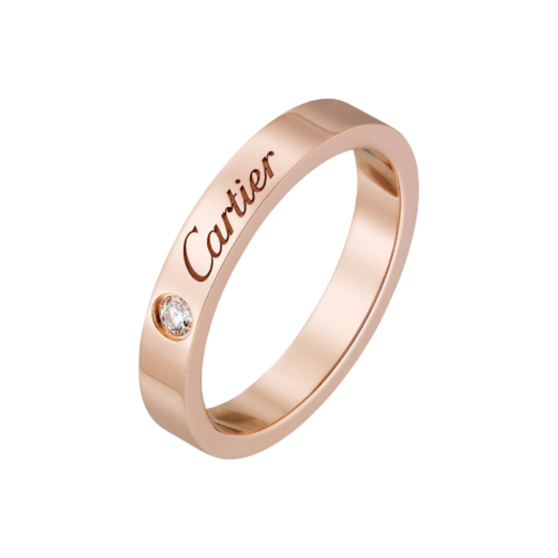 까르띠에 C 드 까르띠에 웨딩 밴드 핑크 골드 다이아몬드(Cartier C De Cartier Wedding Band Pink Gold Diamond)