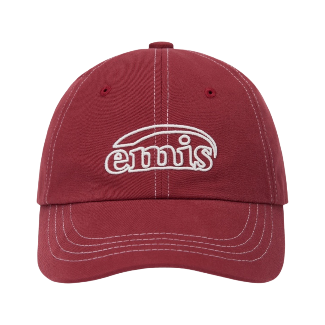 이미스 화이트 스티치 볼캡 레드(Emis White Stitch Ball Cap Red)