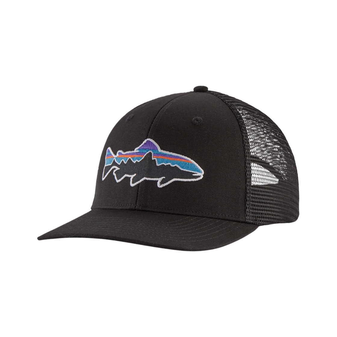 파타고니아 피츠 로이 트라우트 트러커 햇 블랙(Patagonia Fitz Roy Trout Trucker Hat Black)