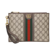 Gucci Ophidia GG Pouch with Web Beige Ebony