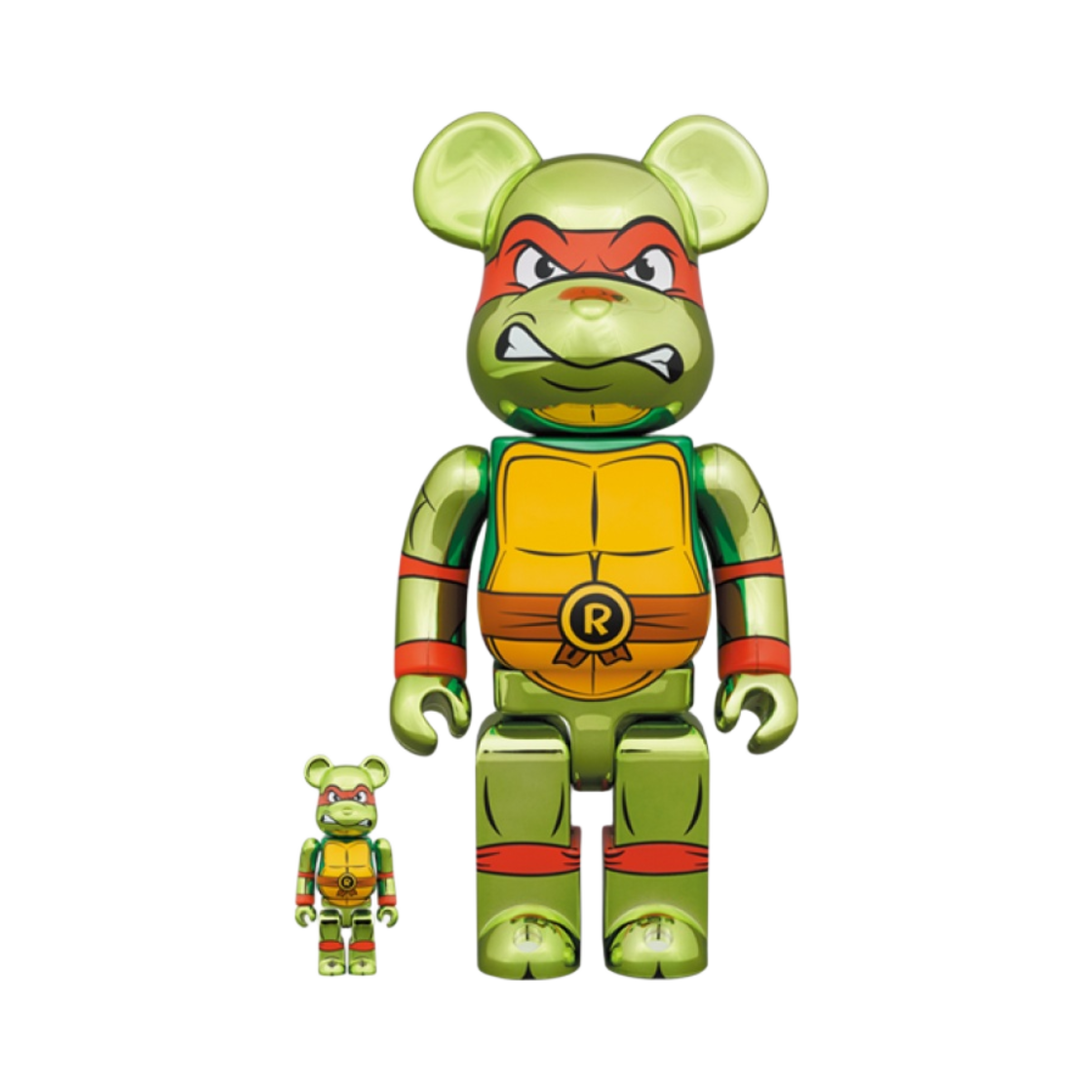 베어브릭 닌자 거북이 라파엘 크롬 100% & 400% 세트(Bearbrick TMNT Raphael Chrome 100% & 400% Set)