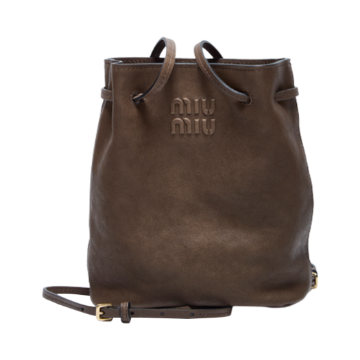 5NF460-AEFX-F0244 Miu Miu Nappa Leather Mini Bag Tundra