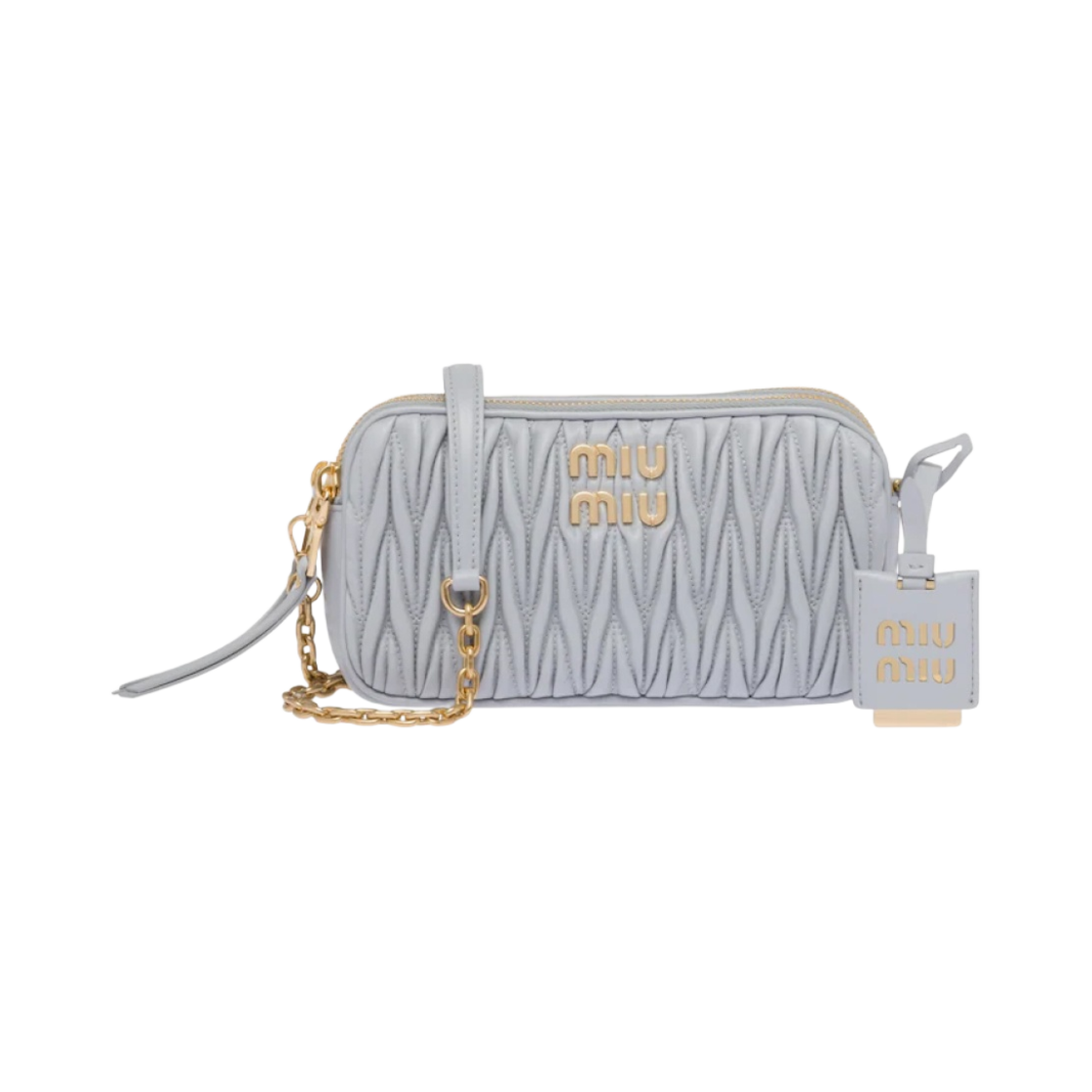 미우 미우 마테라쎄 나파 가죽 미니백 콘플라워 블루