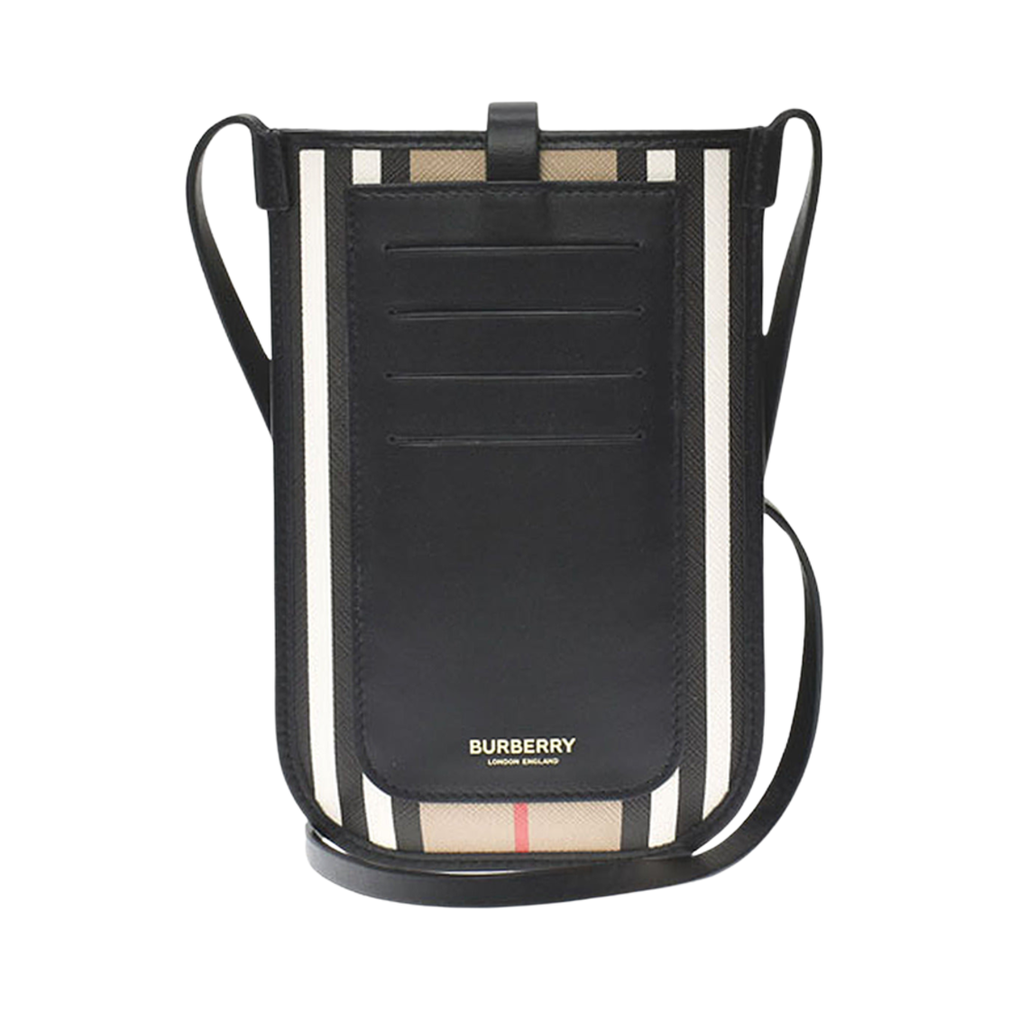 버버리 아이콘 스트라이프 캔버스 앤 스트랩 폰 케이스 아카이브 베이지(Burberry Icon Stripe Canvas Anne Phone Case with Strap Archive Beige) - 2