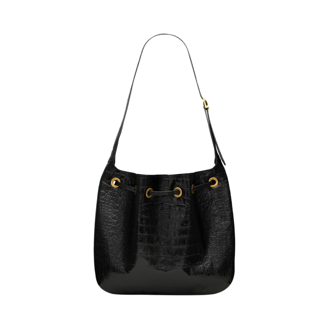 생로랑 크로커다일 엠보스드 페이턴트 레더 파리 VII 미디움 호보백 블랙(Saint Laurent Paris VII Medium Hobo Bag in Crocodile Embossed Patent Leather Black) - 3
