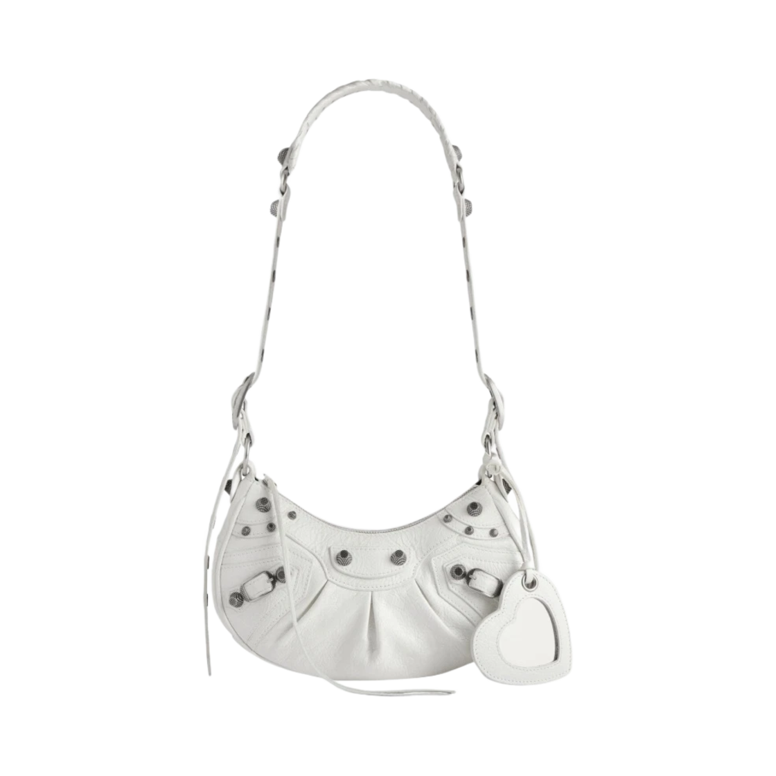 IT4TKLMQFSPR Balenciaga Arena Lambskin Le Cagole XS Shoulder Bag White