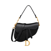Dior Saddle Bag Strap Black Goatskin