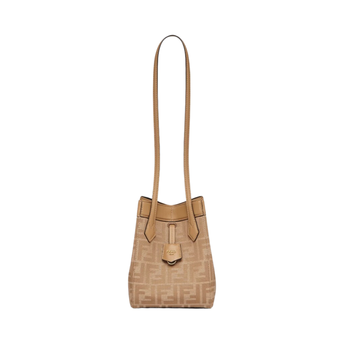 8BS083AFPMF1Q5S Fendi Origami Fabric FF Jacquard Mini Bag Beige