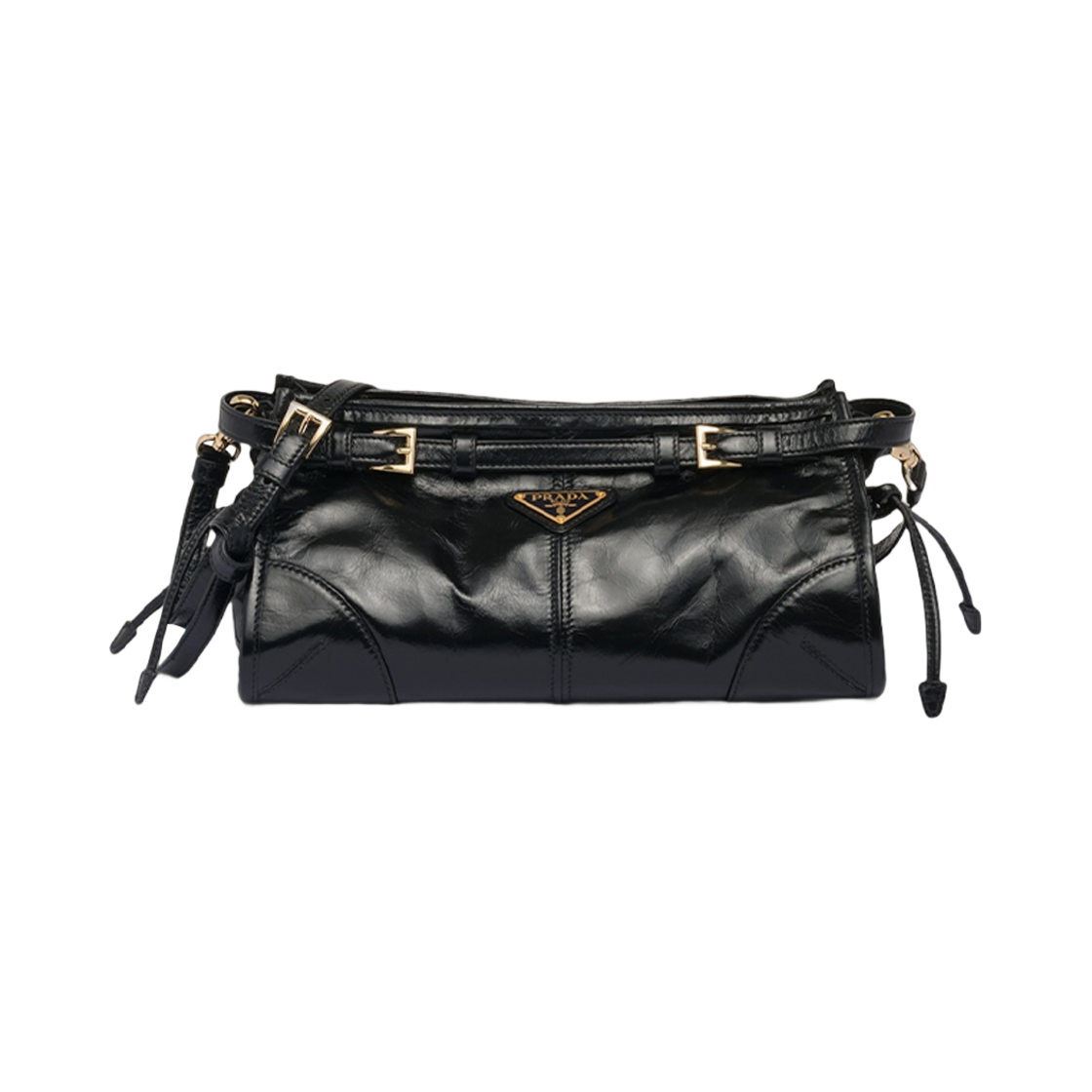 1BH215-2CYR-F0002 Prada Small Leather Shoulder Bag Black
