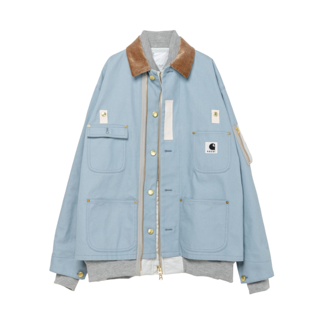 사카이 x 칼하트 WIP 캔버스 MA-1 자켓 미시간 라이트 블루(Sacai x Carhartt WIP Canvas MA-1 Jacket Michigan Light Blue)