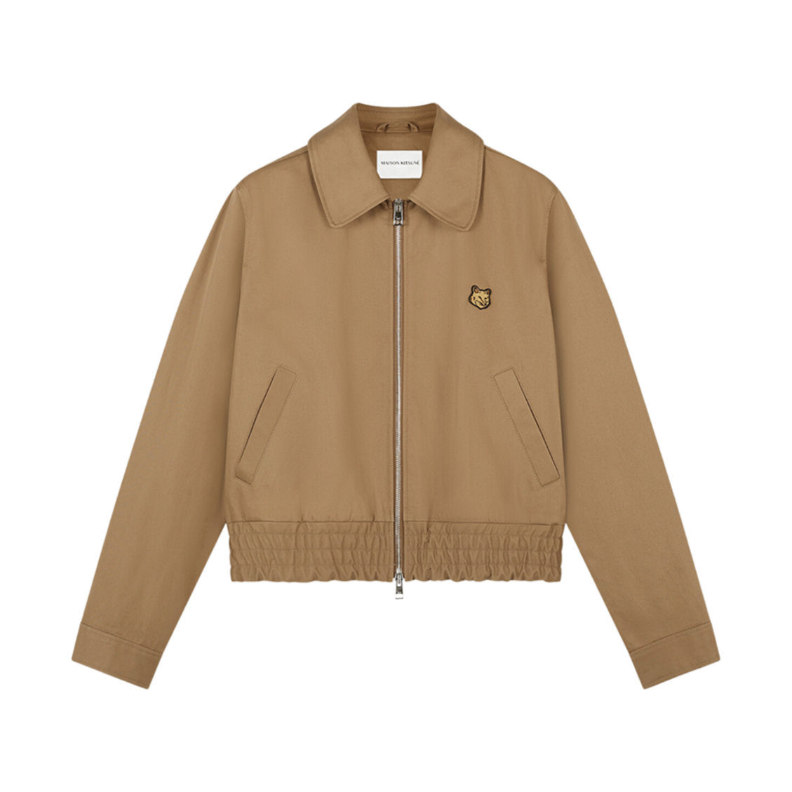 LW02112WW0078-P220 (W) Maison Kitsune Urban Blouson In Cotton Gabardine With Bold Fox Head Patch Beige