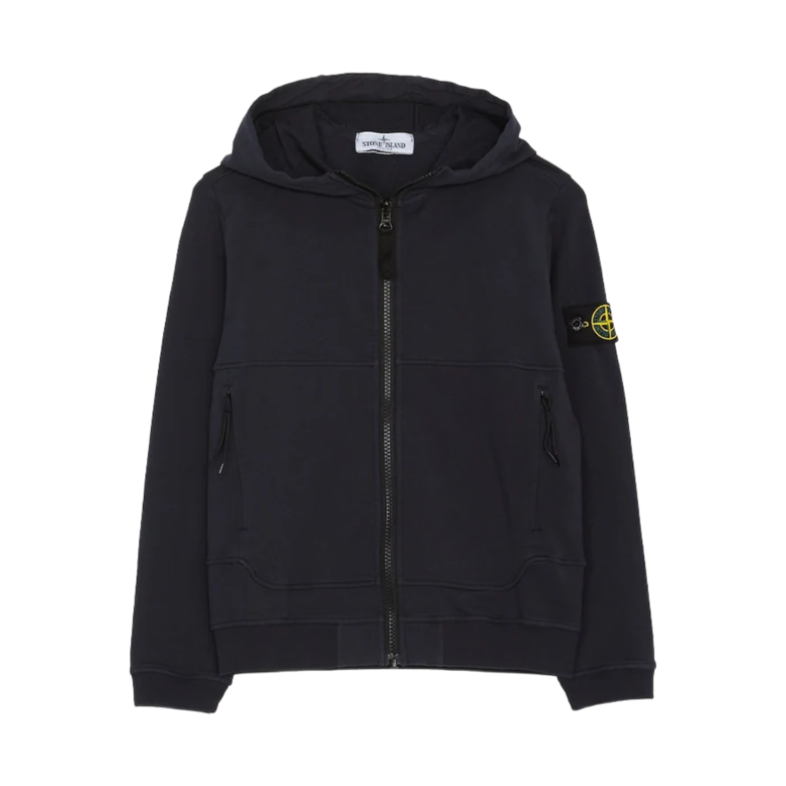 781660842-V0020 (Kids) Stone Island 60842 Wappen Patch Hooded Jacket Navy Blue - 23SS