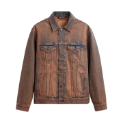 Zara Overdyed Denim Jacket Burnt Orange