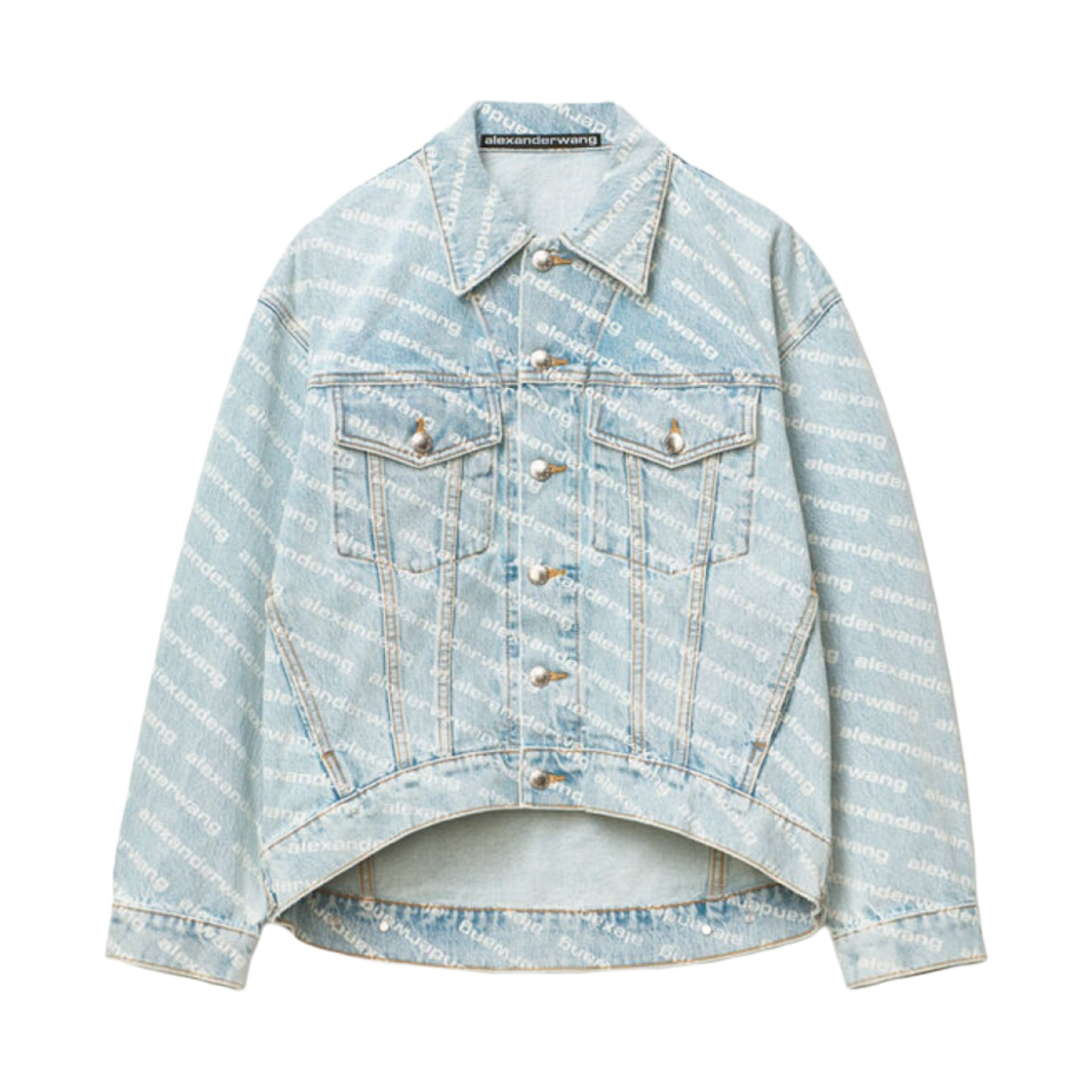 4DC2202756270 (W) Alexander Wang Falling Back Logo Jacket Denim