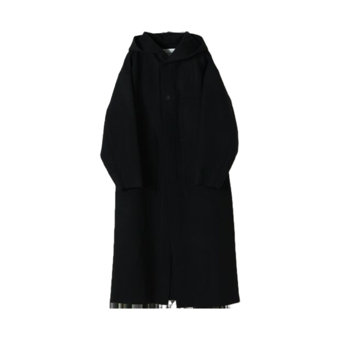 (W) 하이크 멜턴 후드 워크 코트 블랙((W) Hyke Melton Hooded Work Coat Black)