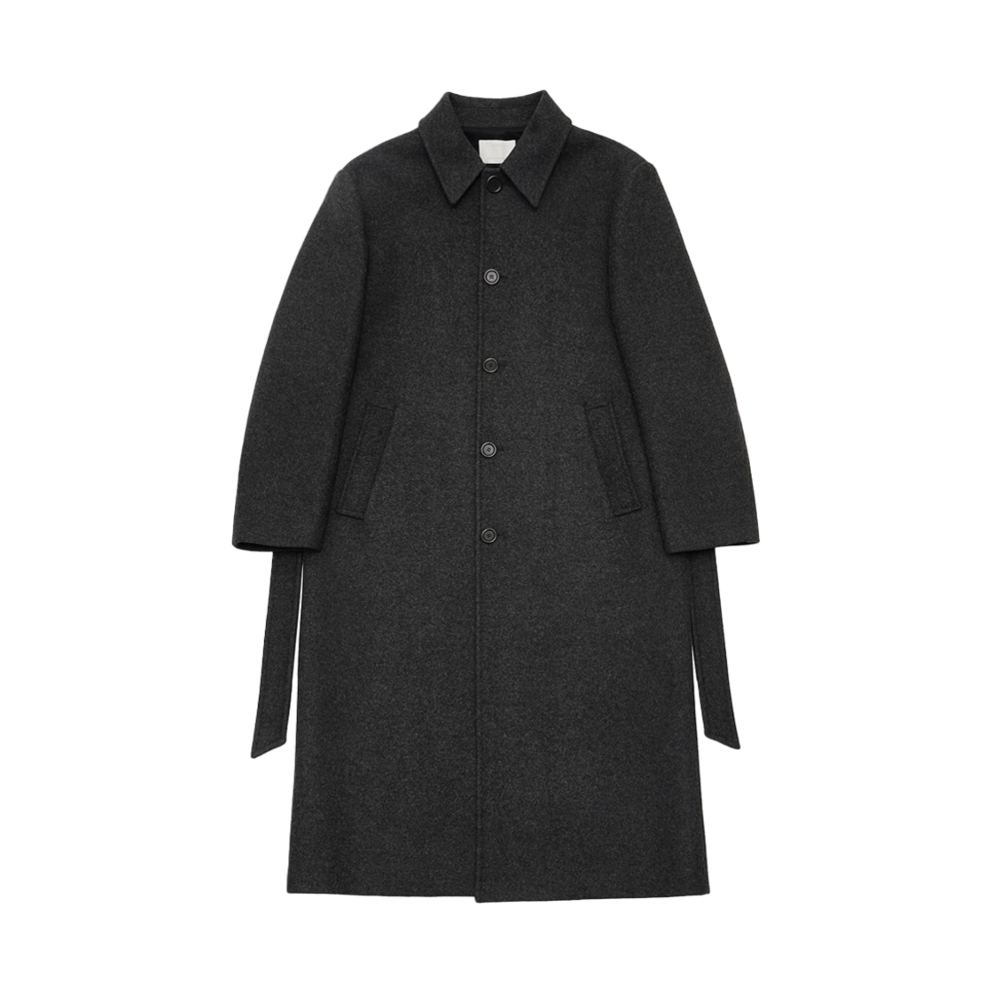 KM4DCOBAM51RG Amomento Mens Single Breasted Long Coat Charcoal - 24FW