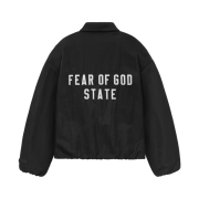 Essentials Textured Nylon Trucker Jacket Black - 24FW