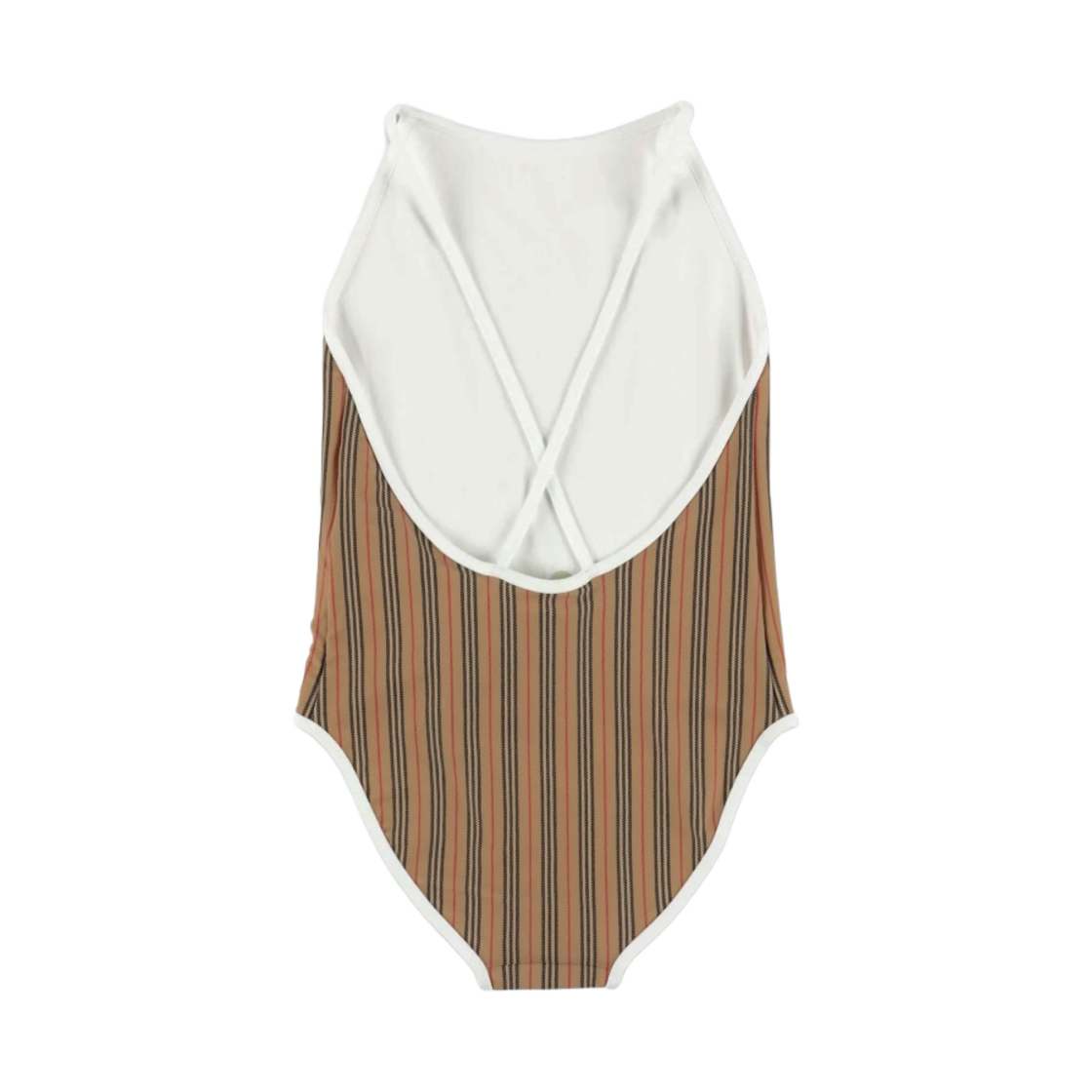 (키즈) 버버리 샌디 아이콘 스트라이프 원피스 스윔수트 아카이브 베이지((Kids) Burberry Sandie Icon Stripe One-Piece Swimsuit Archive Beige) - 2