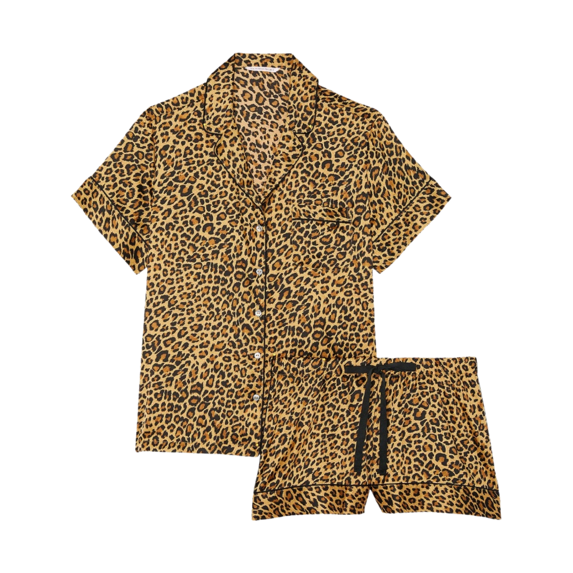 (W) 빅토리아 시크릿 사틴 숏 파자마 세트 뉴 글램 레오((W) Victoria's Secret Satin Short Pajama Set New Glam Leo)
