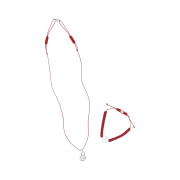 Peaceminusone Necklace And Bracelet Set #1 Red