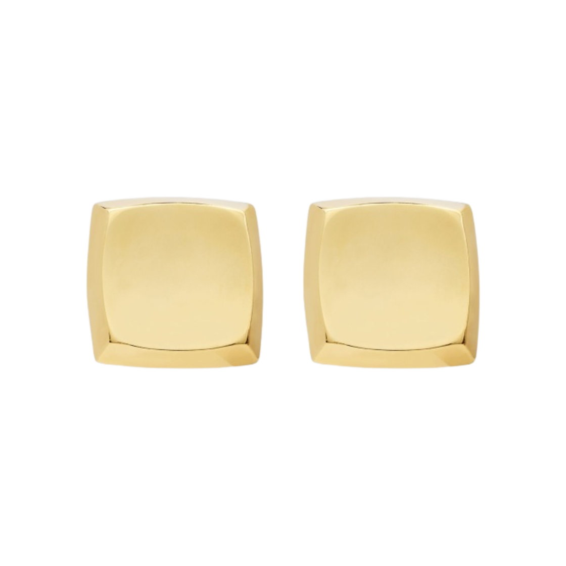 (W) 생로랑 커비 스퀘어 이어링 메탈 골드((W) Saint Laurent Curvy Square Earrings in Metal Gold) - 1