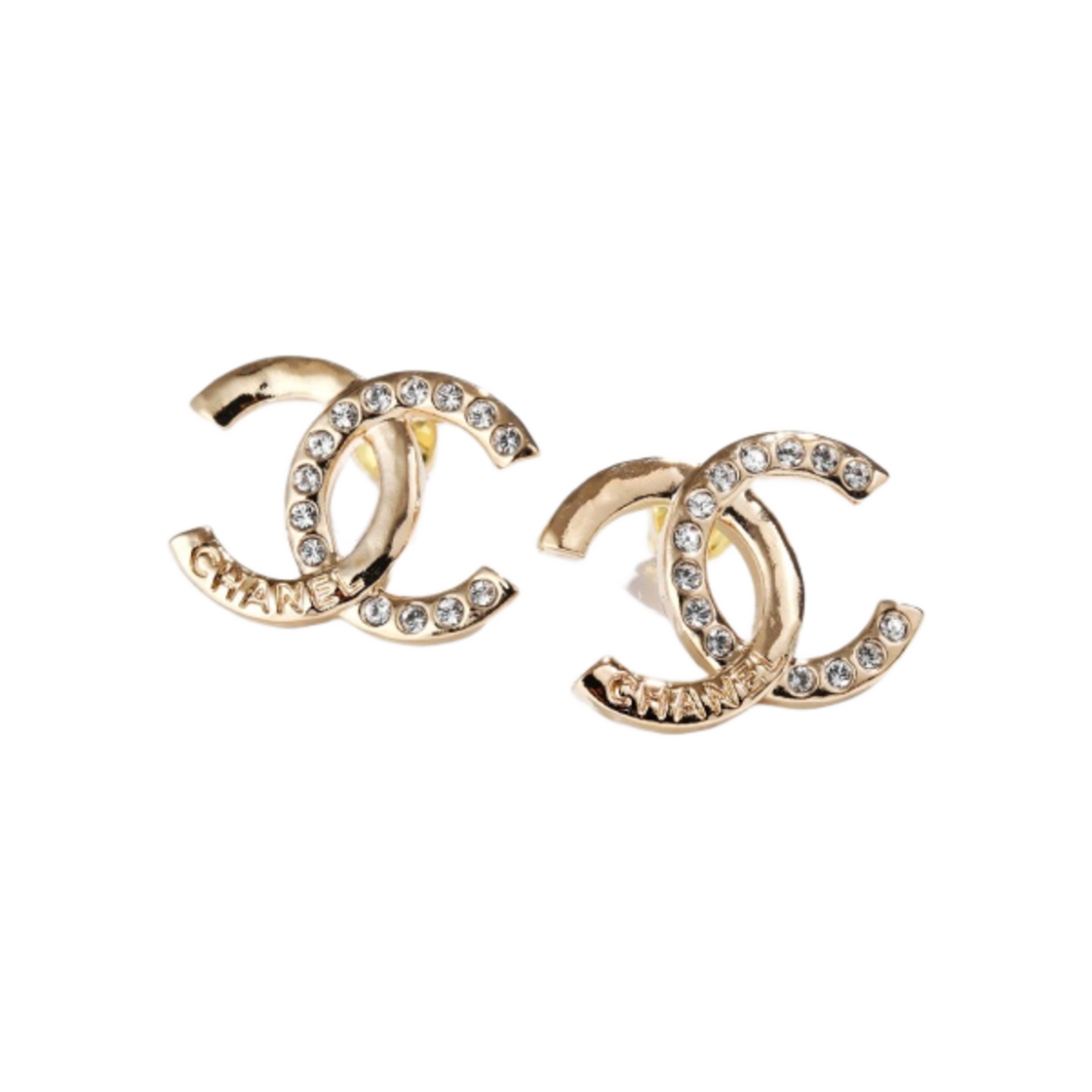 (W) 샤넬 이어링 메탈 스트라스 & 골드 크리스탈((W) Chanel Earrings Metal Strass & Gold Crystal)