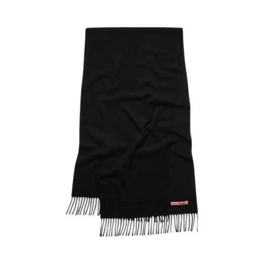 CA0210-900 Acne Studios Narrow Wool Fringe Scarf Black