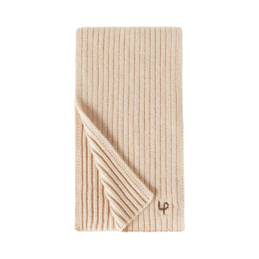Loro Piana Rib Stitch LP Cashmere Scarf Biscuit Melange