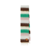 Loewe Mohair Stripe Muffler Brown Light Blue